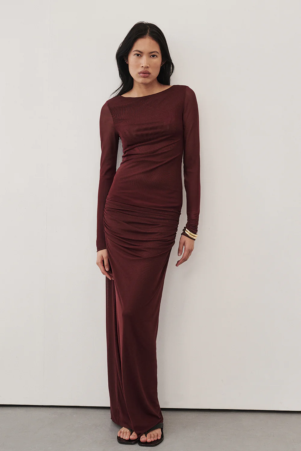 NYRA WINE COLUMN MIDI SKIRT - Yukikoi