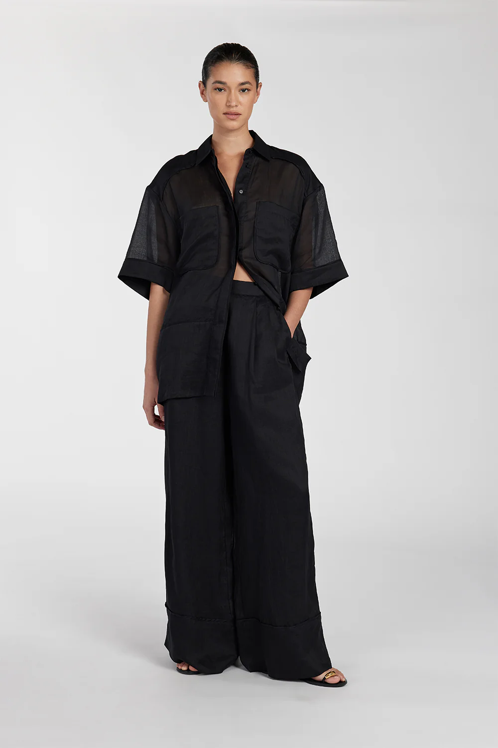 KAI BLACK RAMIE RESORT PANT - Yukikoi