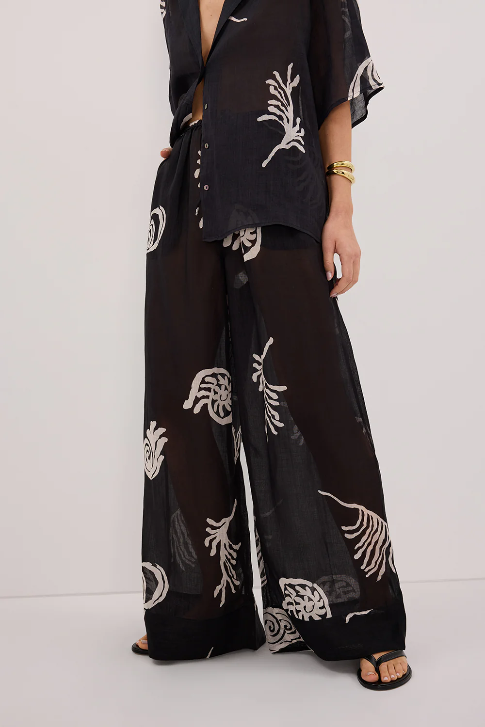 POSITANO BLACK RAMIE PANT - Yukikoi