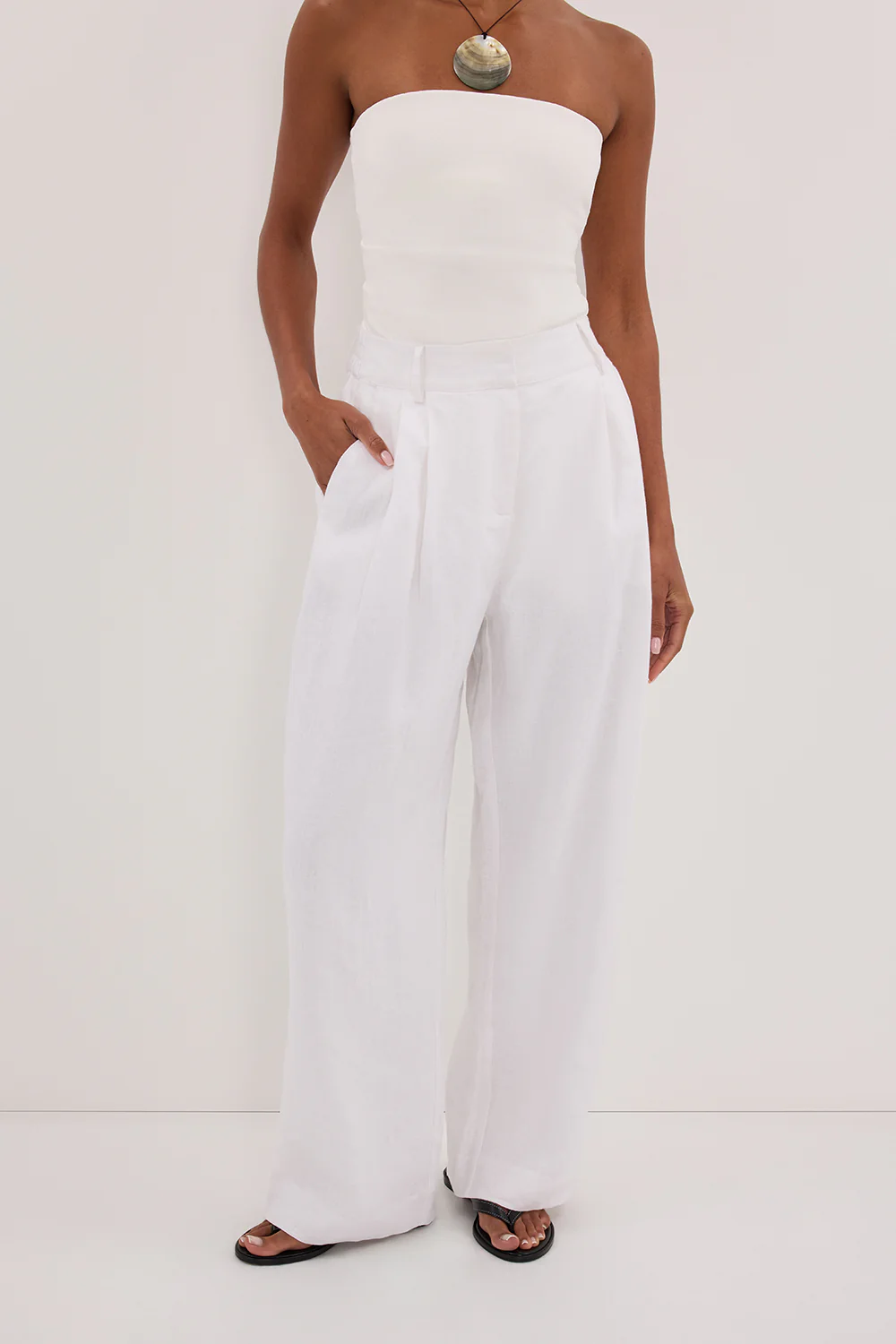 FRAN WHITE LINEN PANT - Yukikoi