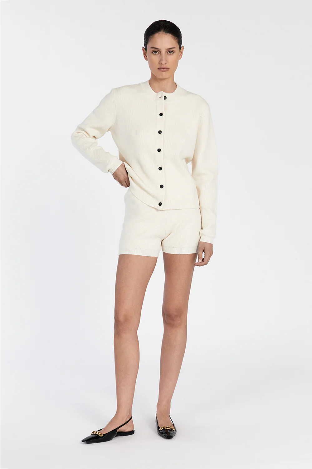 AXEL CREAM CASHMERE BLEND BOXER SHORT - Yukikoi