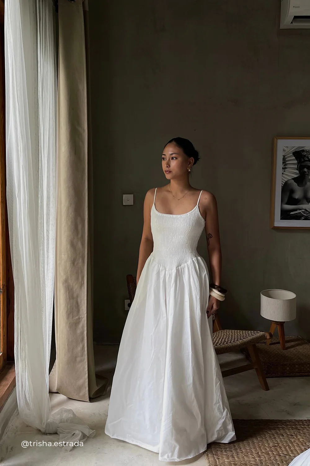 MILANO WHITE COTTON MIDI DRESS - Yukikoi