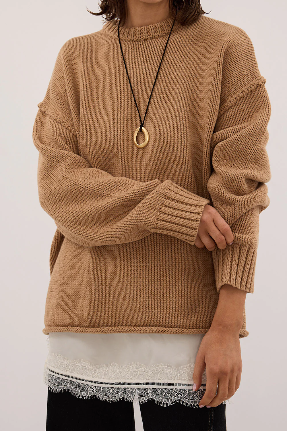 ROY WHEAT LONGLINE KNIT JUMPER - Yukikoi