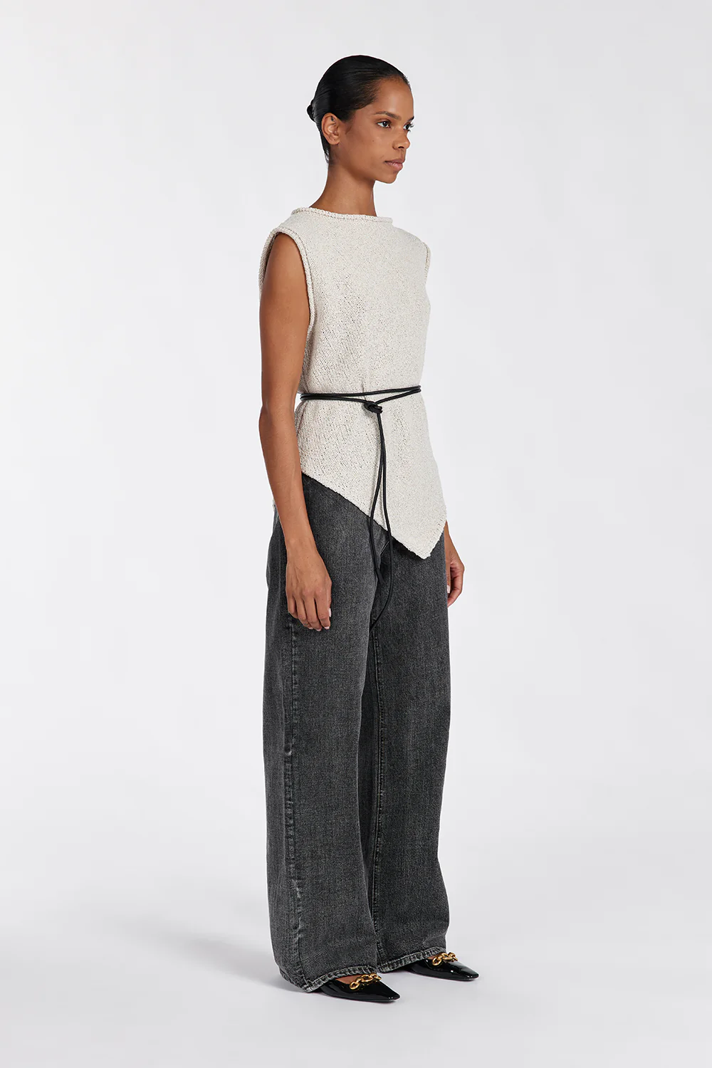 ALTHEA STONE ASYM KNIT TOP - Yukikoi