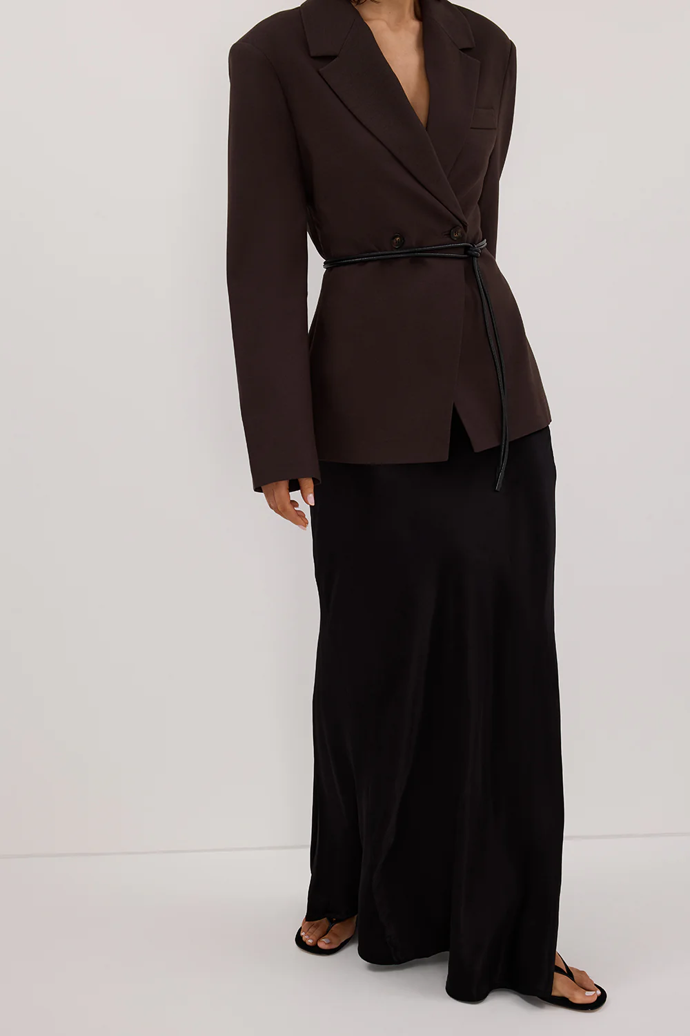 CHARLI BLACK SATIN MAXI SKIRT - Yukikoi