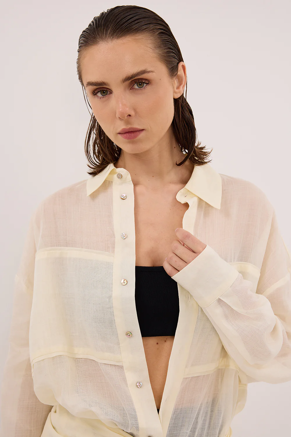 KAI STRAW OVERSIZED RAMIE LONG SLEEVE SHIRT - Yukikoi