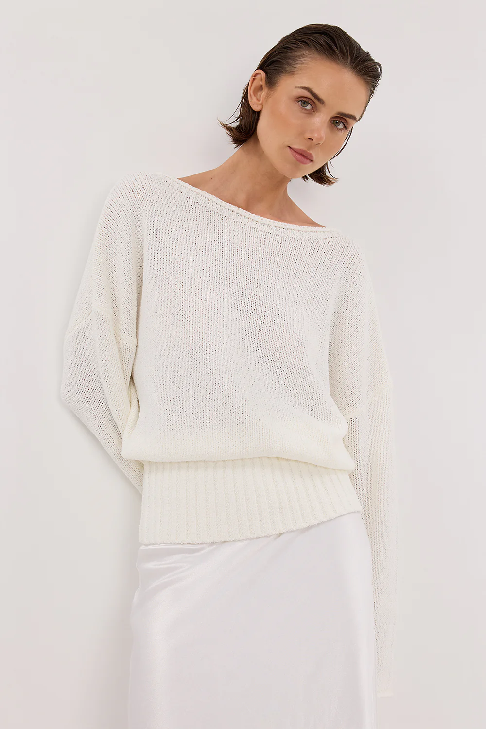 JULES WHITE LONG SLEEVE KNIT TOP - Yukikoi