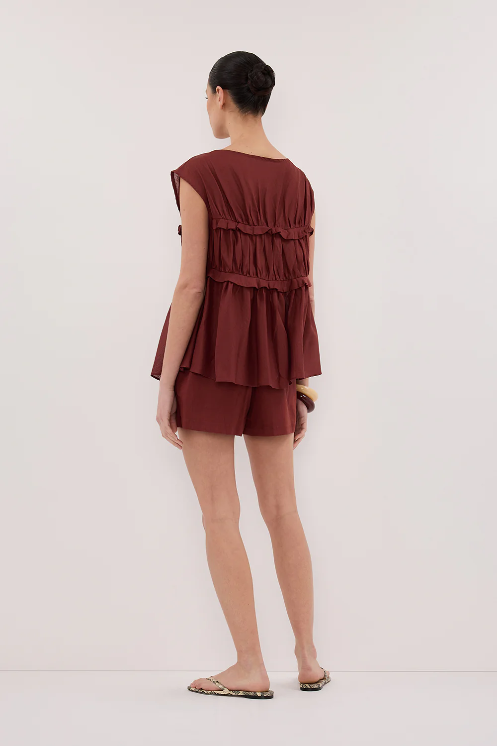 QUINN SAHARA LINEN RUFFLE TOP - Yukikoi