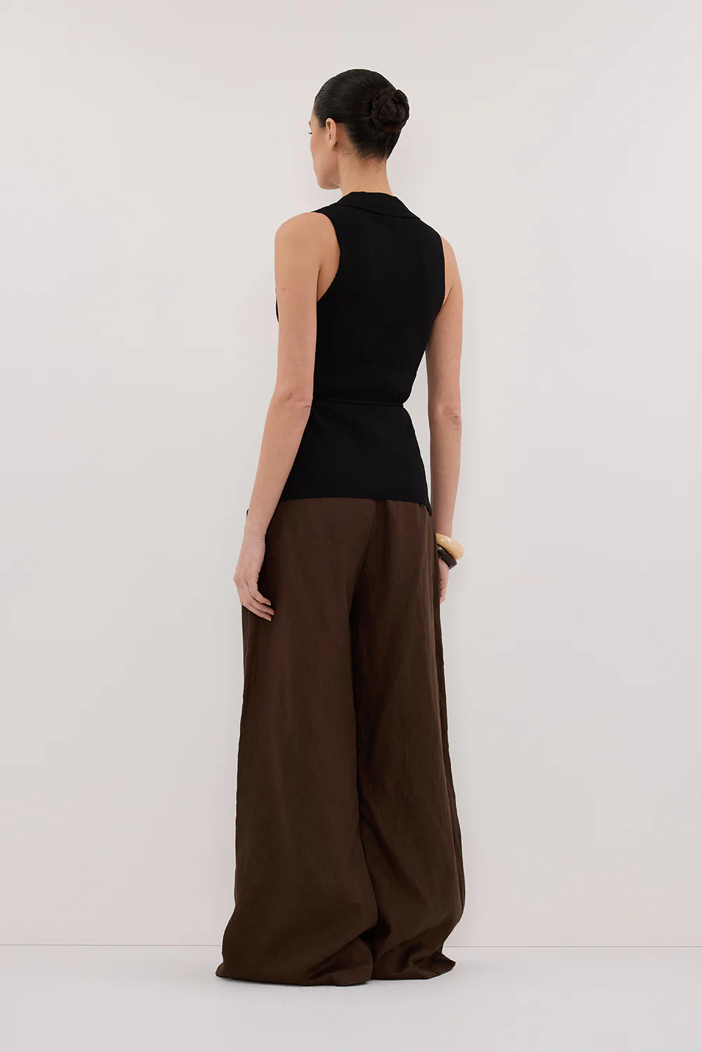 PAULA BLACK WRAP KNIT TOP - Yukikoi