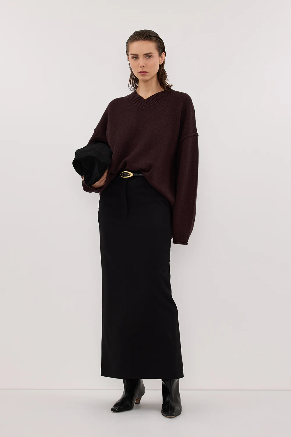 FLINT PLUM V NECK KNIT JUMPER - Yukikoi