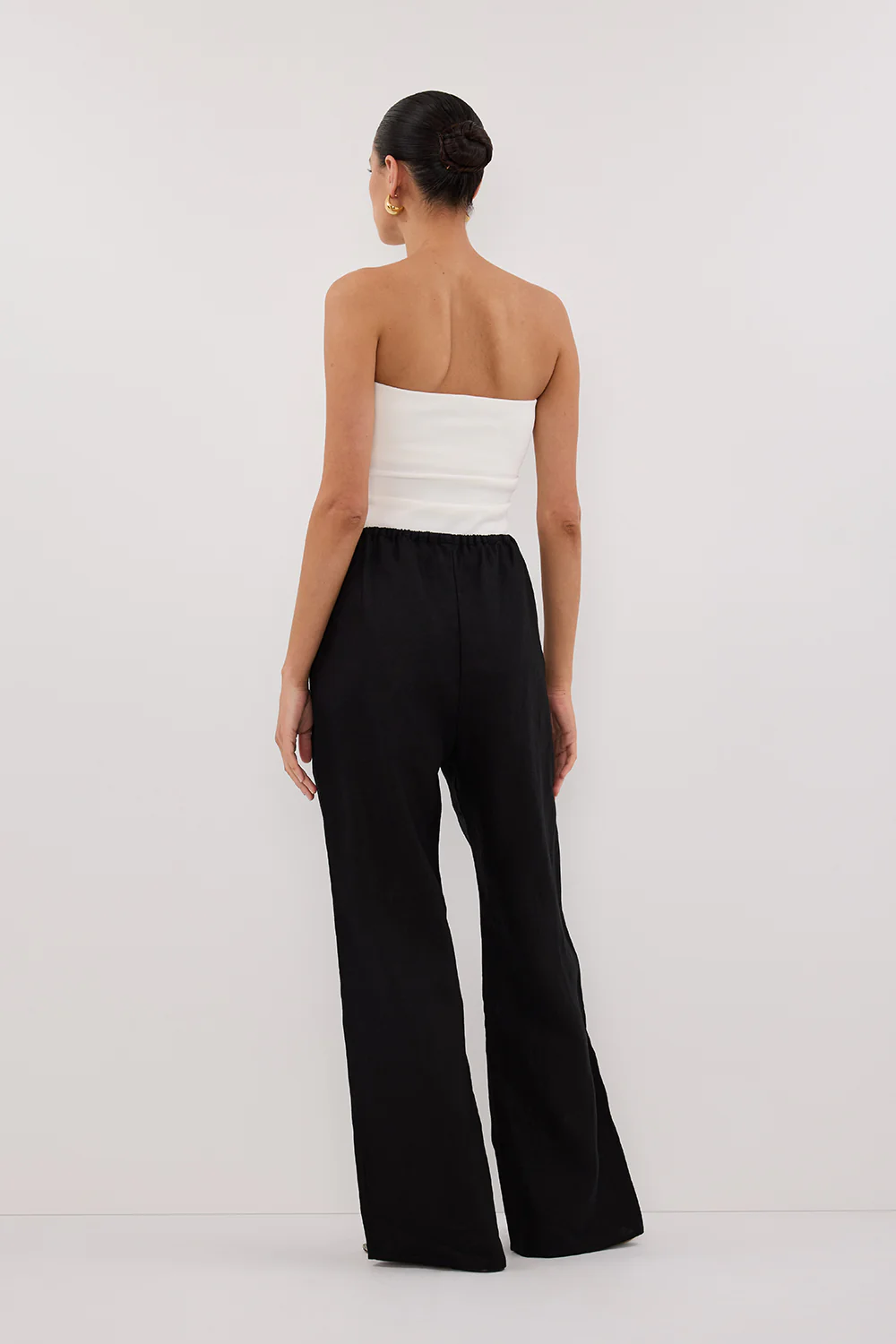 CARLA BLACK DRAWSTRING LINEN PANT - Yukikoi