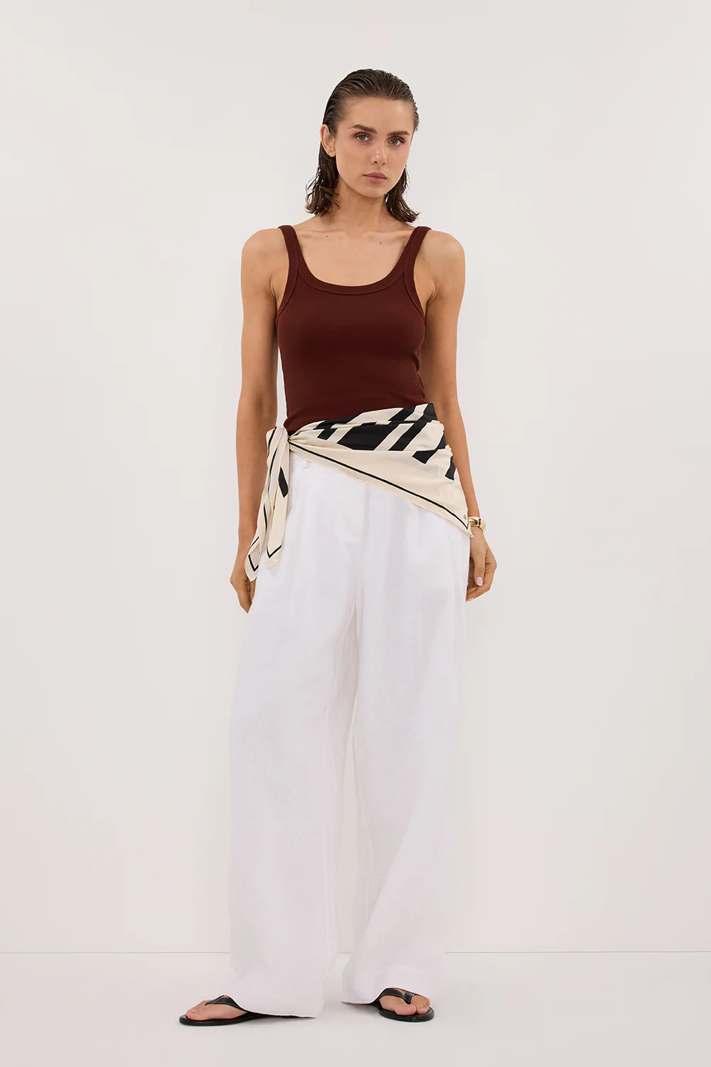 PHOEBE CINNAMON SCOOP NECK TANK TOP - Yukikoi