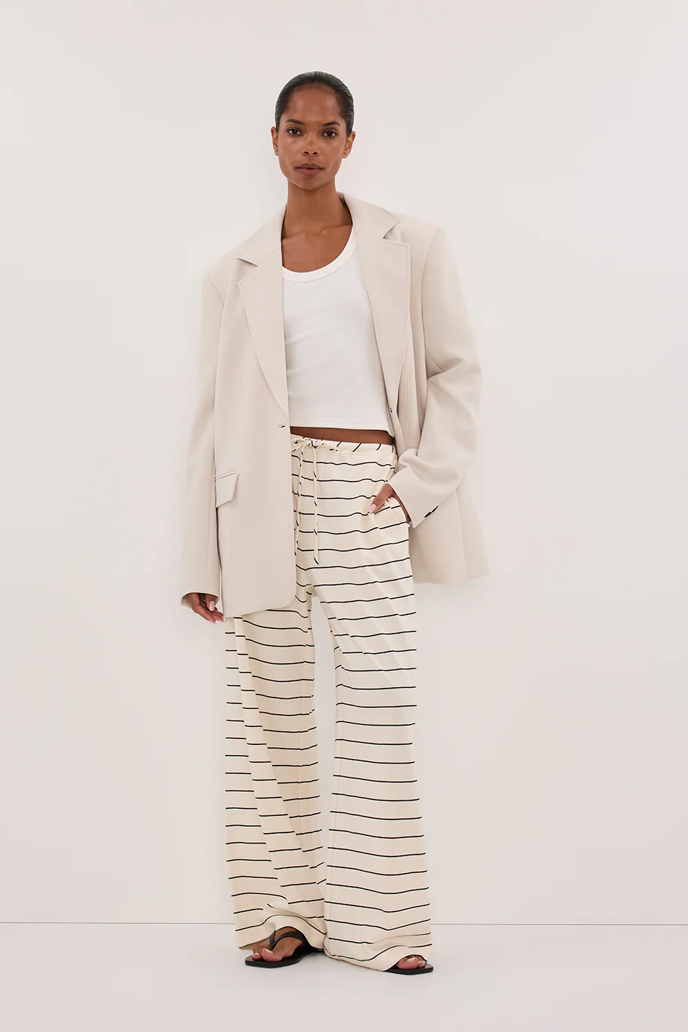 ESME OFF WHITE STRIPE PANT - Yukikoi