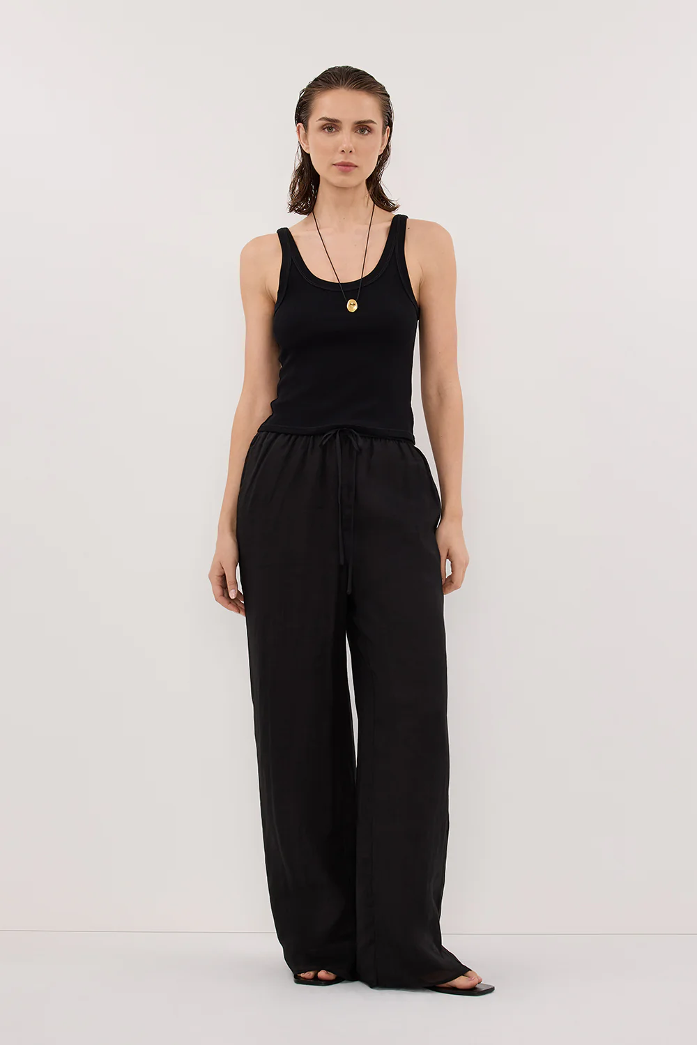 GINNY BLACK RAMIE PANT - Yukikoi