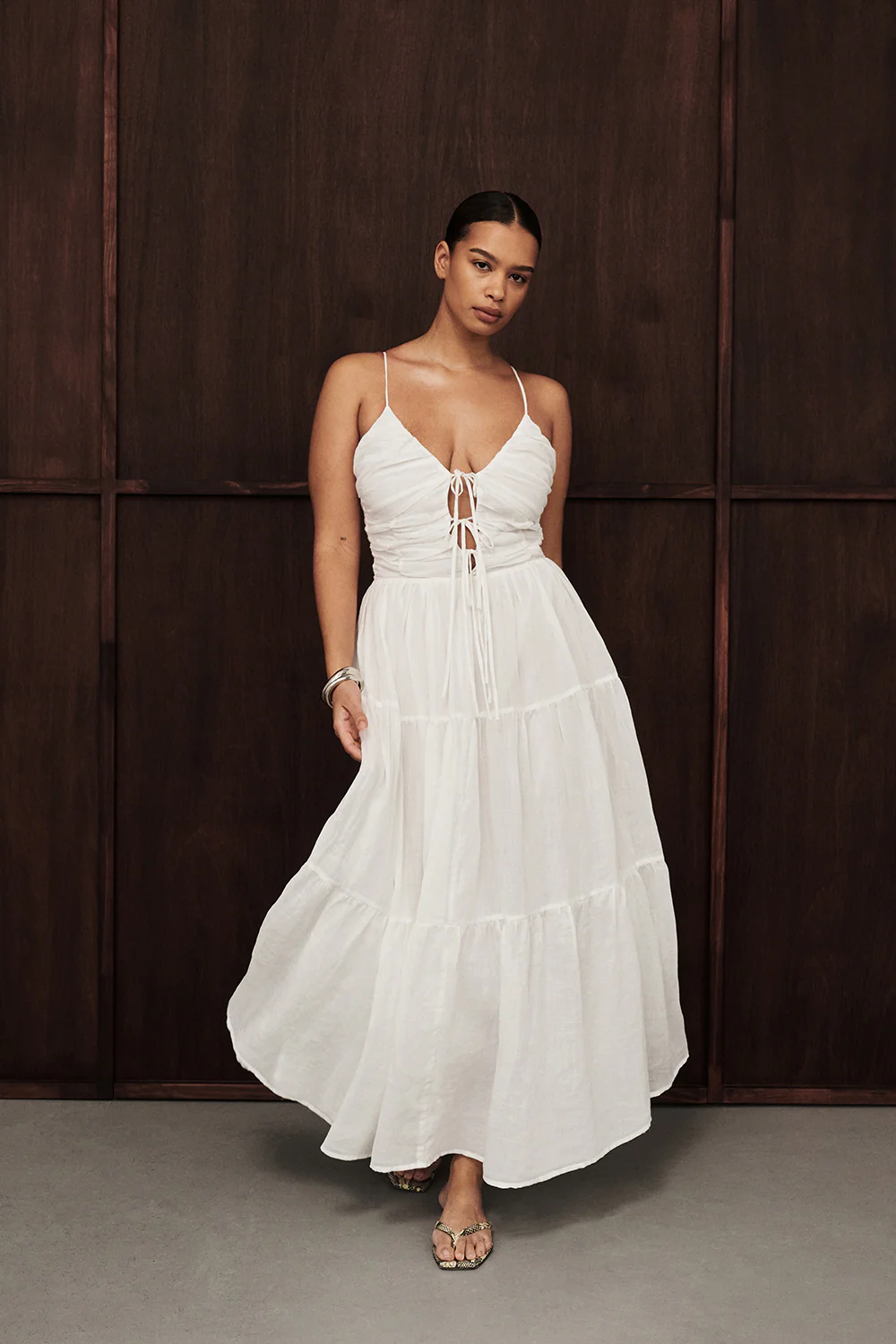 MARNIE WHITE RAMIE MIDI DRESS - Yukikoi