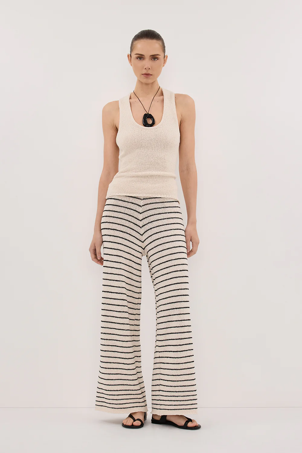 ASPEN SANDSTONE STRIPE KNIT PANT - Yukikoi