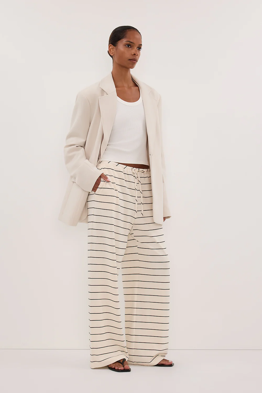 ESME OFF WHITE STRIPE PANT - Yukikoi