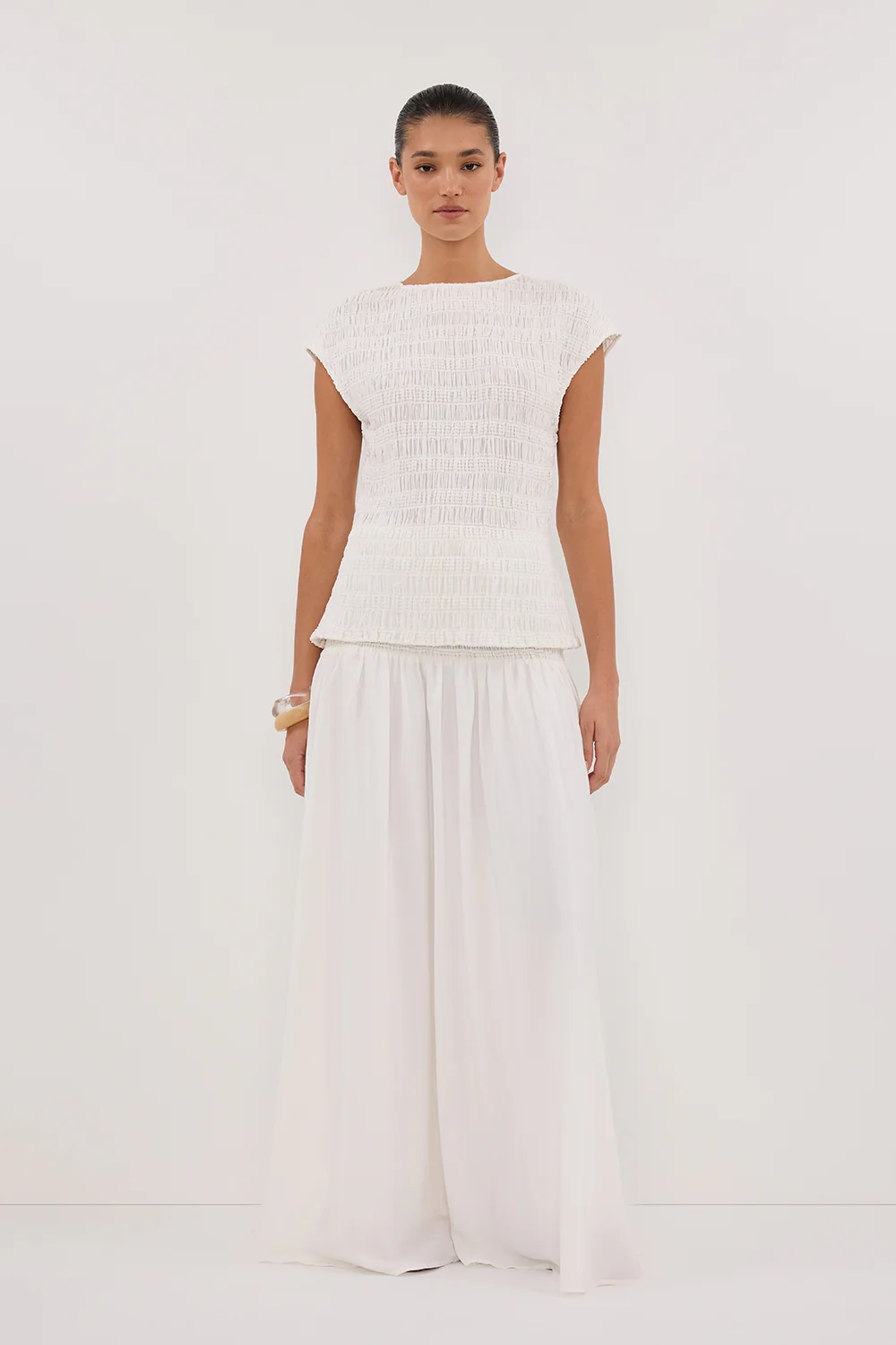 SIERRA WHITE TEXTURED TOP - Yukikoi