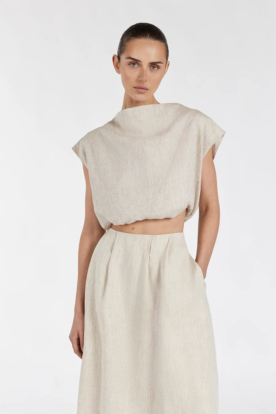 AMY NATURAL LINEN BUBBLE TOP - Yukikoi