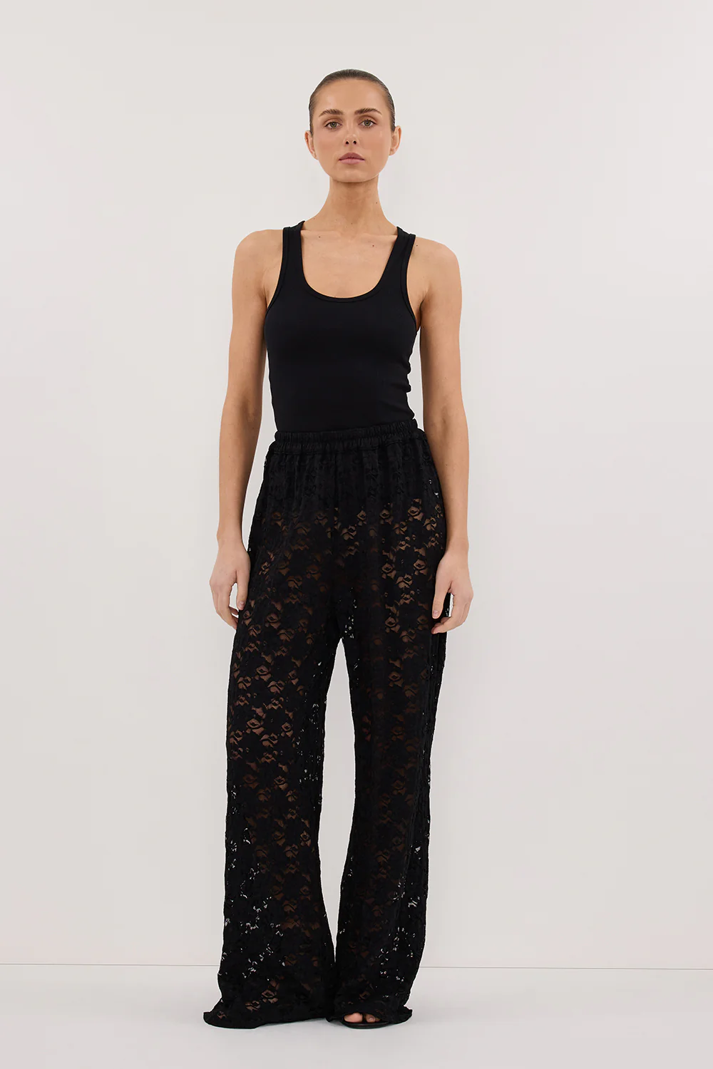 LOULA BLACK LACE PANT - Yukikoi