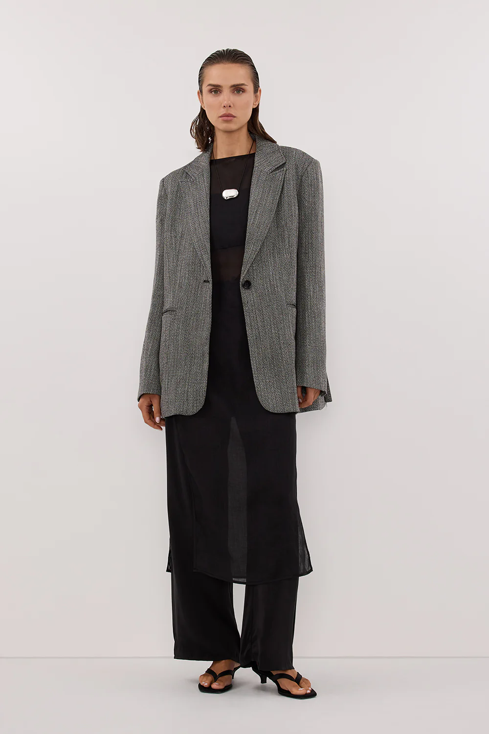 MANHATTAN CHARCOAL TWEED BLAZER - Yukikoi
