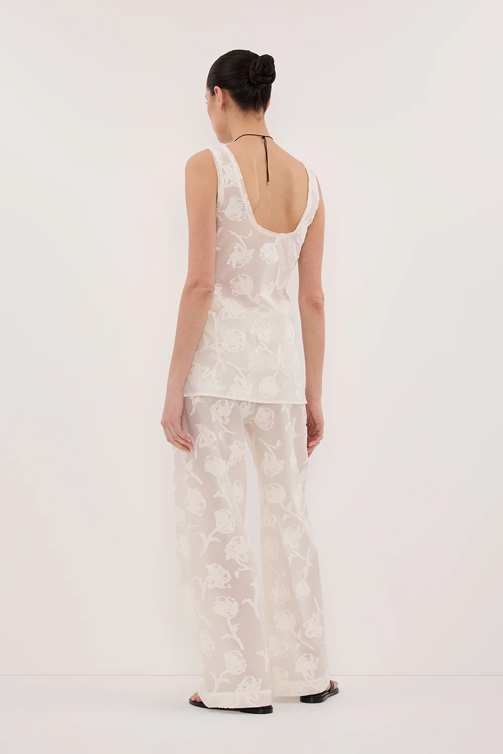 AZALEA OFF WHITE JACQUARD PANT - Yukikoi