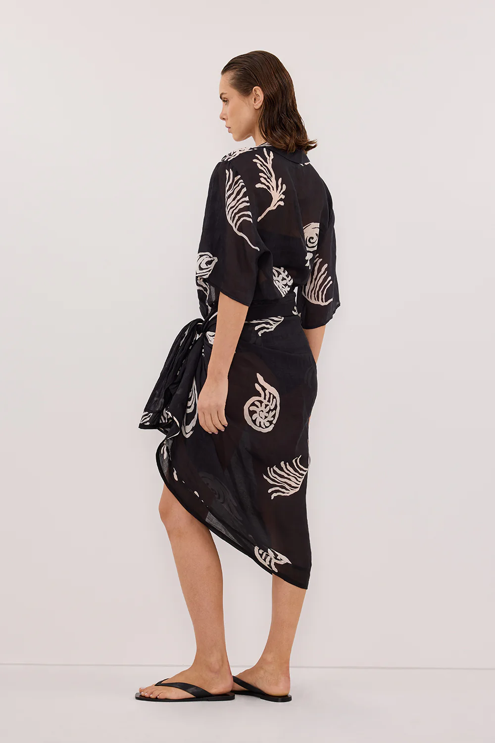 POSITANO BLACK RAMIE SARONG - Yukikoi