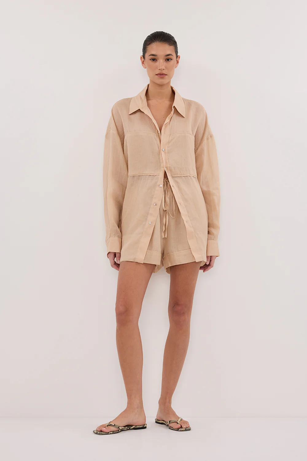 KAI MUSK OVERSIZED RAMIE LONG SLEEVE SHIRT - Yukikoi