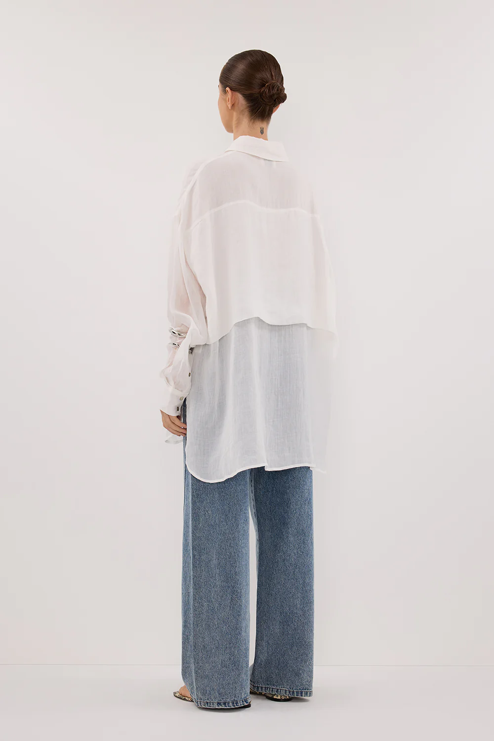 GIGI WHITE RAMIE LONG SLEEVE SHIRT - Yukikoi