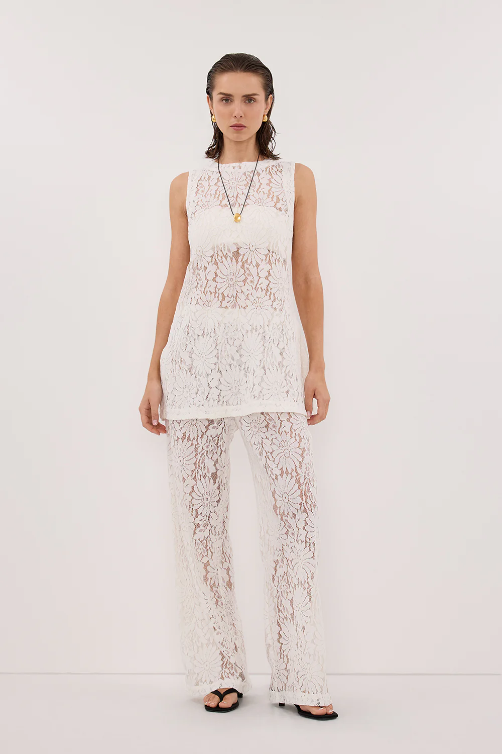 WILMA WHITE LACE PANT - Yukikoi
