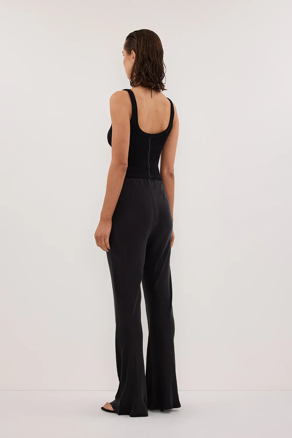 KYRA BLACK SILK BIAS PANTS - Yukikoi