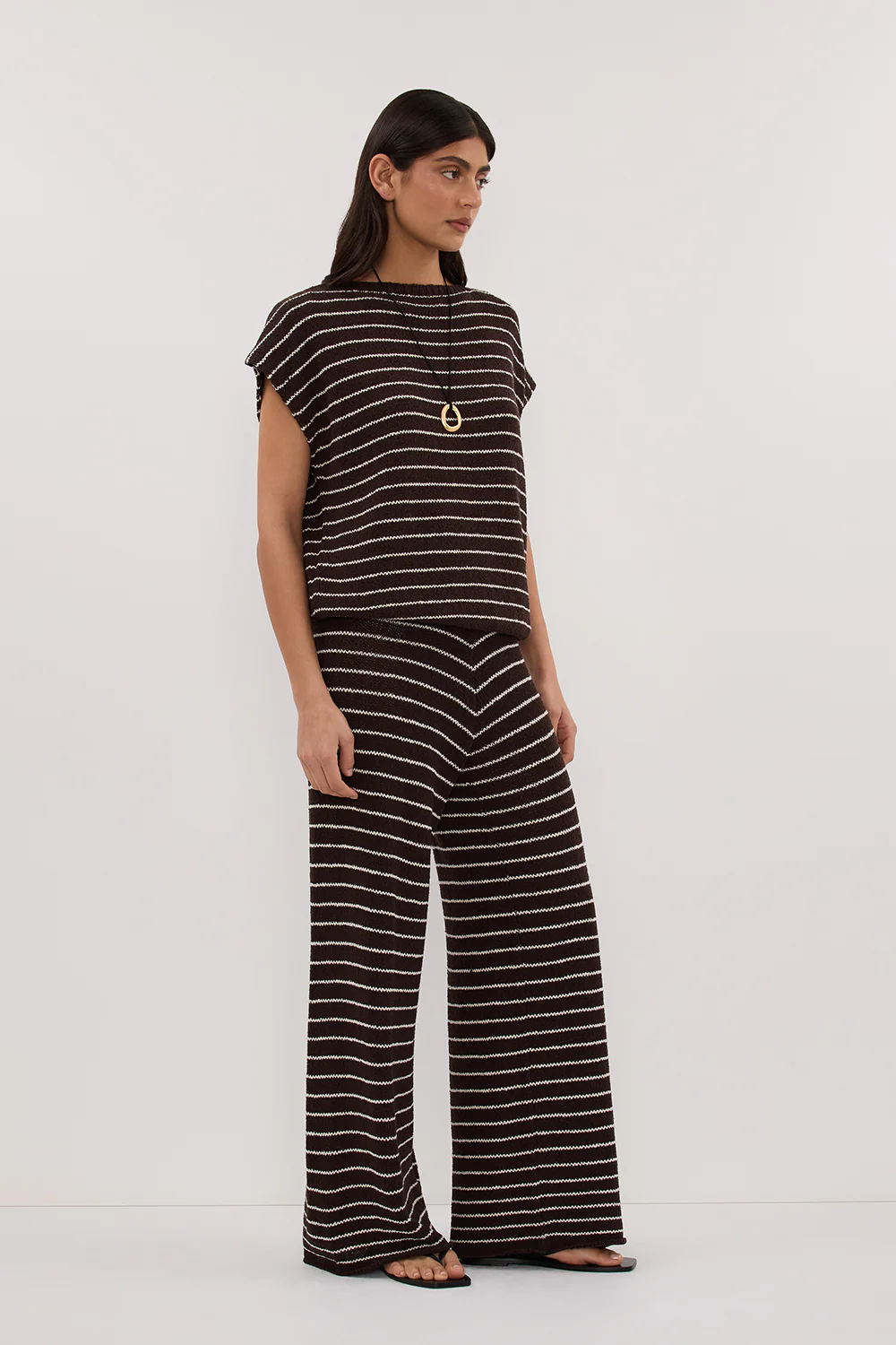 ASPEN CHOC STRIPE KNIT PANT - Yukikoi
