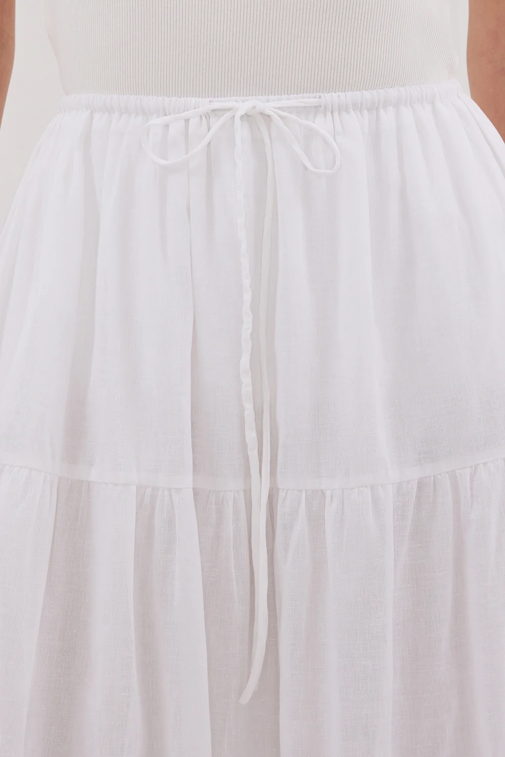 FLETCHER WHITE TIERED MAXI SKIRT - Yukikoi