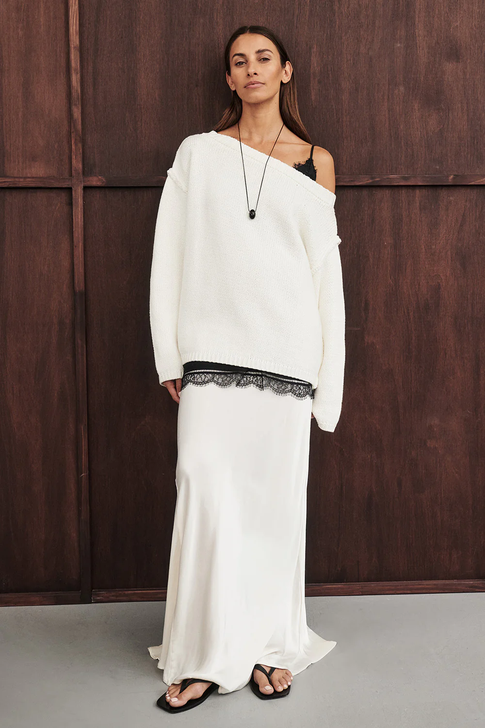 LEISLE CREAM ASYM KNIT JUMPER - Yukikoi