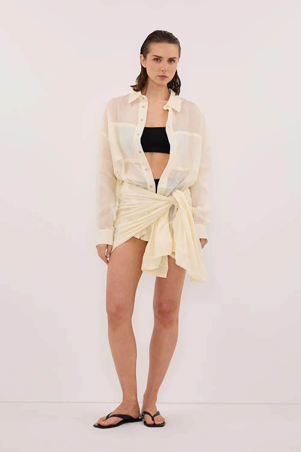 KAI STRAW OVERSIZED RAMIE LONG SLEEVE SHIRT - Yukikoi