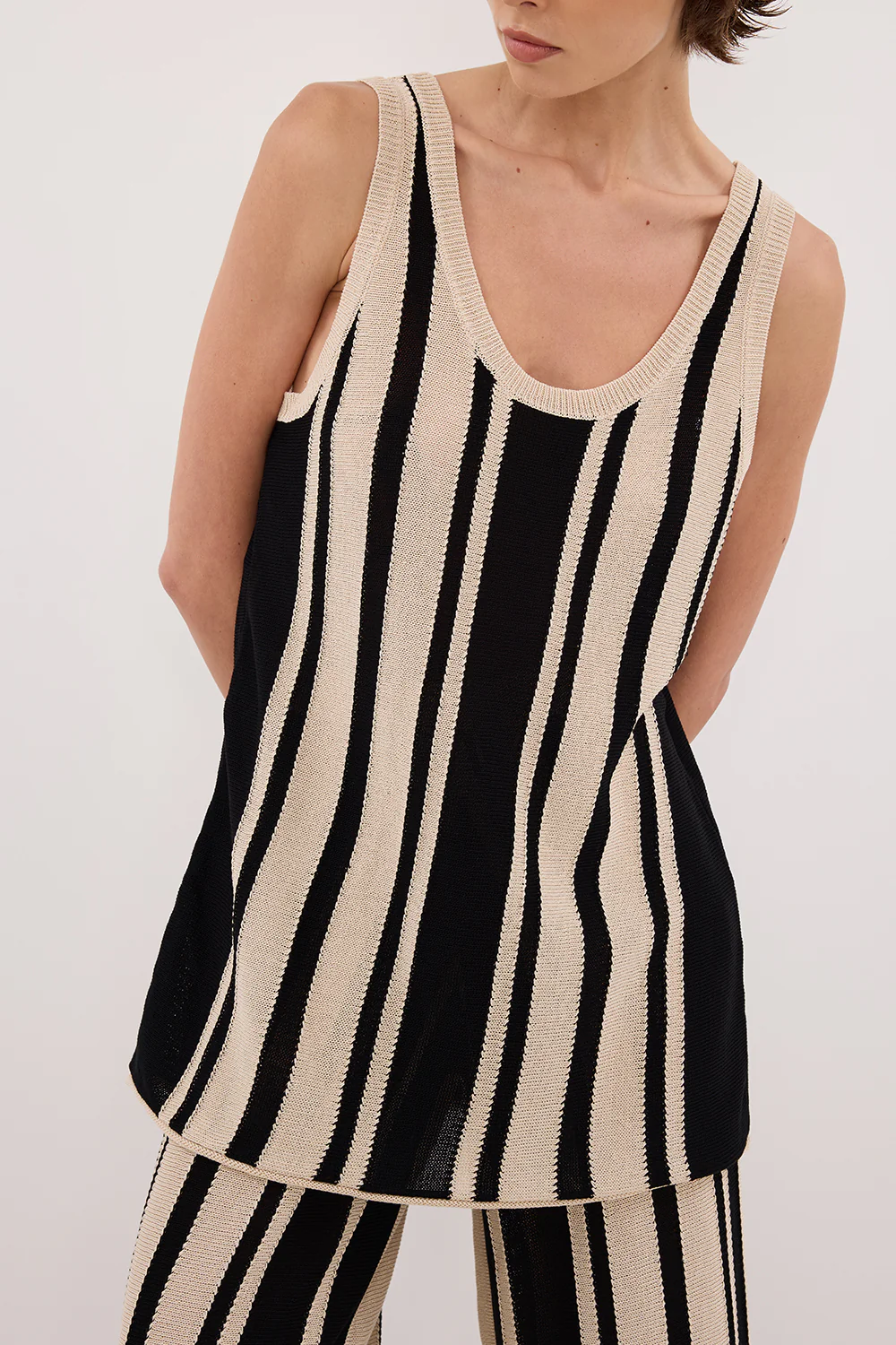 DELPHI STRIPE LONGLINE KNIT TUNIC - Yukikoi
