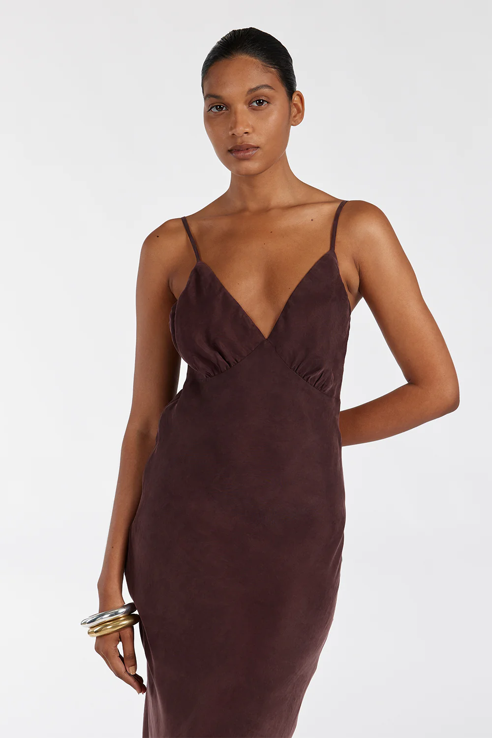 LIAM CURRANT CUPRO SLIP MIDI DRESS - Yukikoi