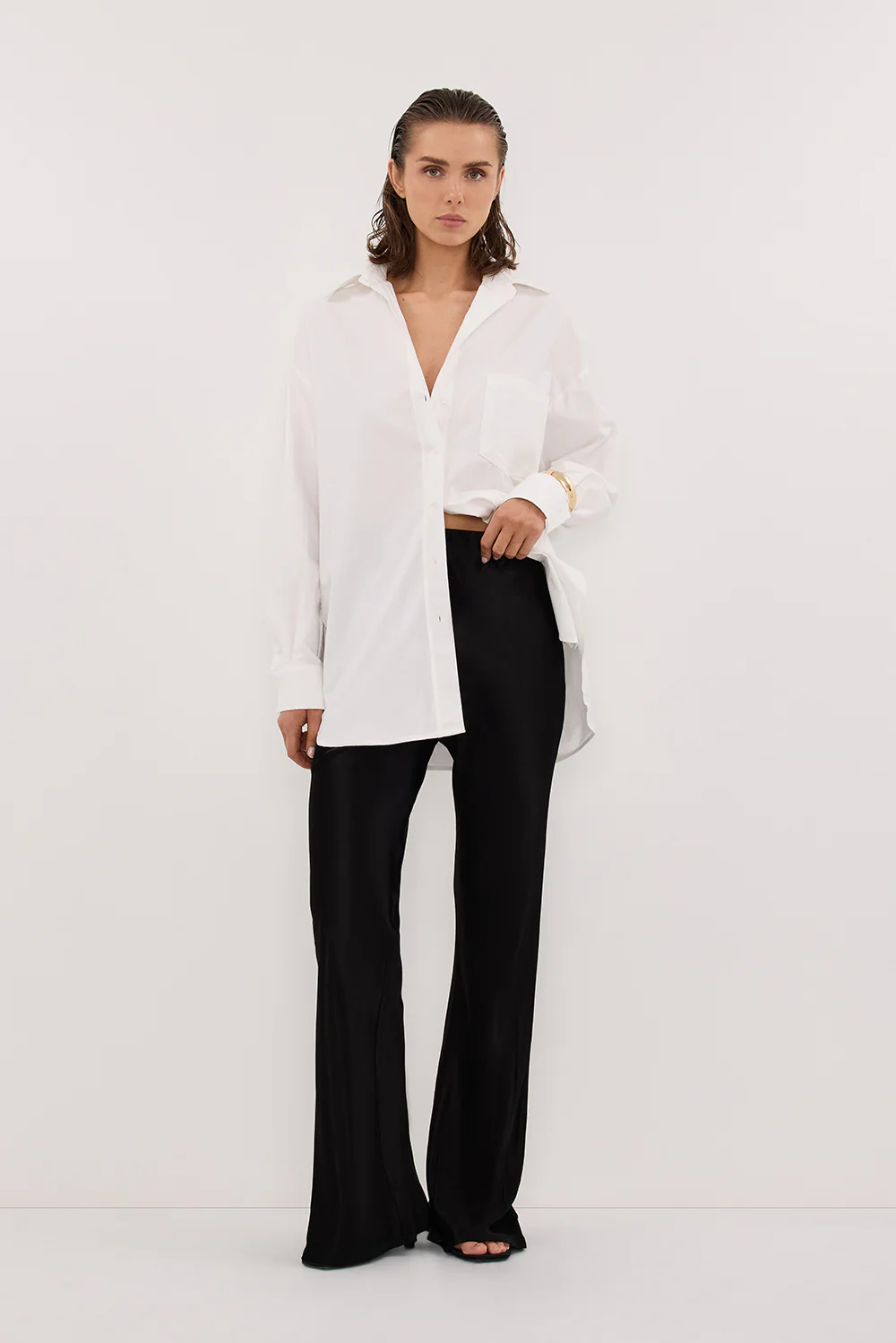 NIKKI BLACK SATIN BIAS PANT - Yukikoi