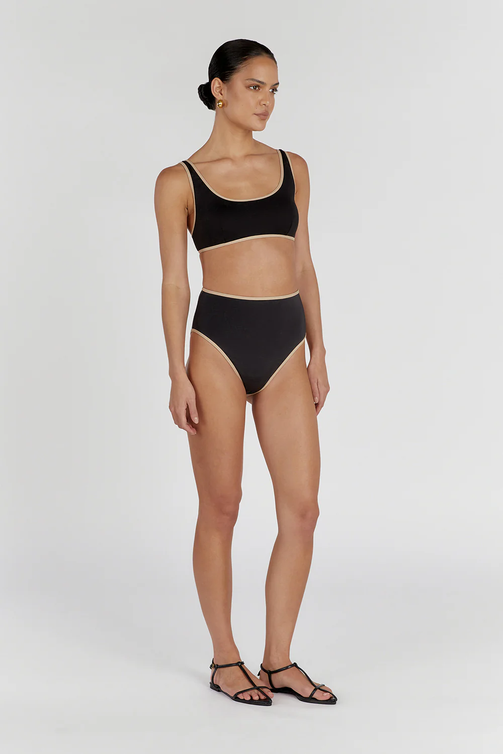 BAILEY BLACK CONTRAST WAIST BRIEF - Yukikoi