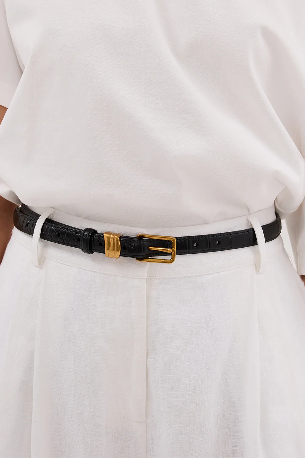 NOAH THE LABEL BLACK CROC BELT - Yukikoi