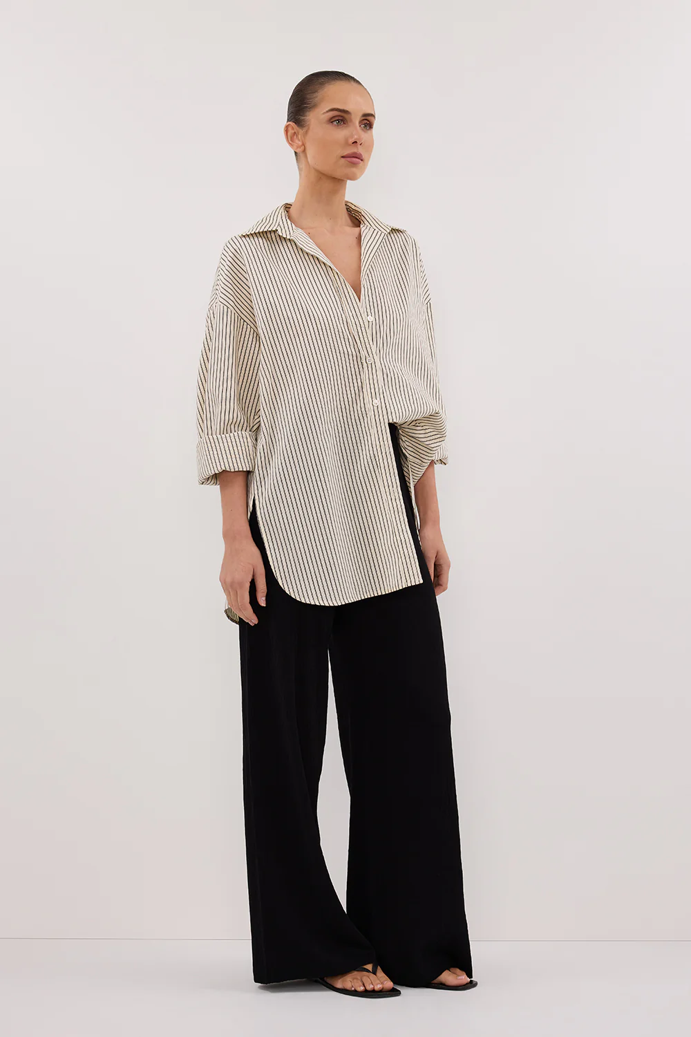 PALMA CREAM OVERSIZED SILK BLEND SHIRT - Yukikoi