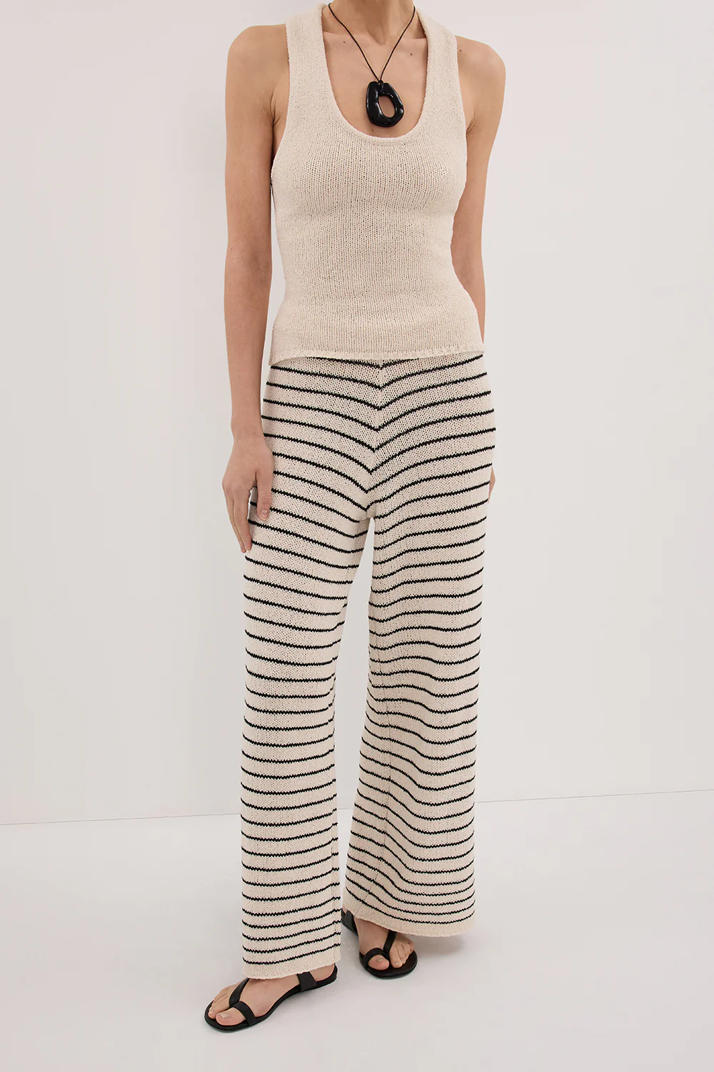 ASPEN SANDSTONE STRIPE KNIT PANT - Yukikoi