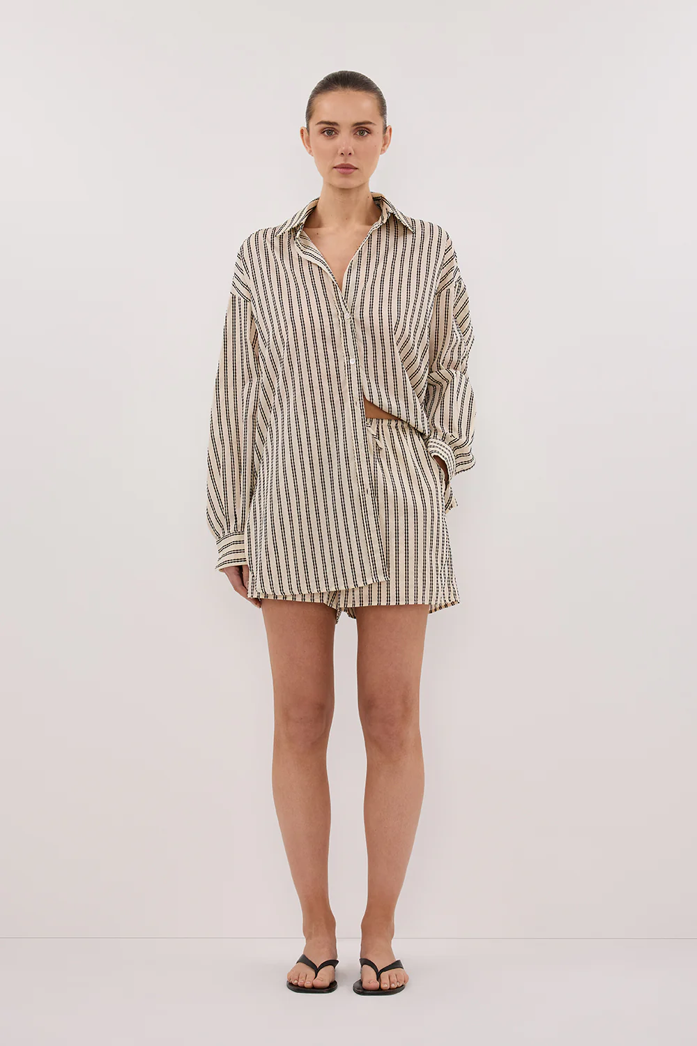 ELLIE CREAM STRIPE DRAWSTRING SHORTS - Yukikoi