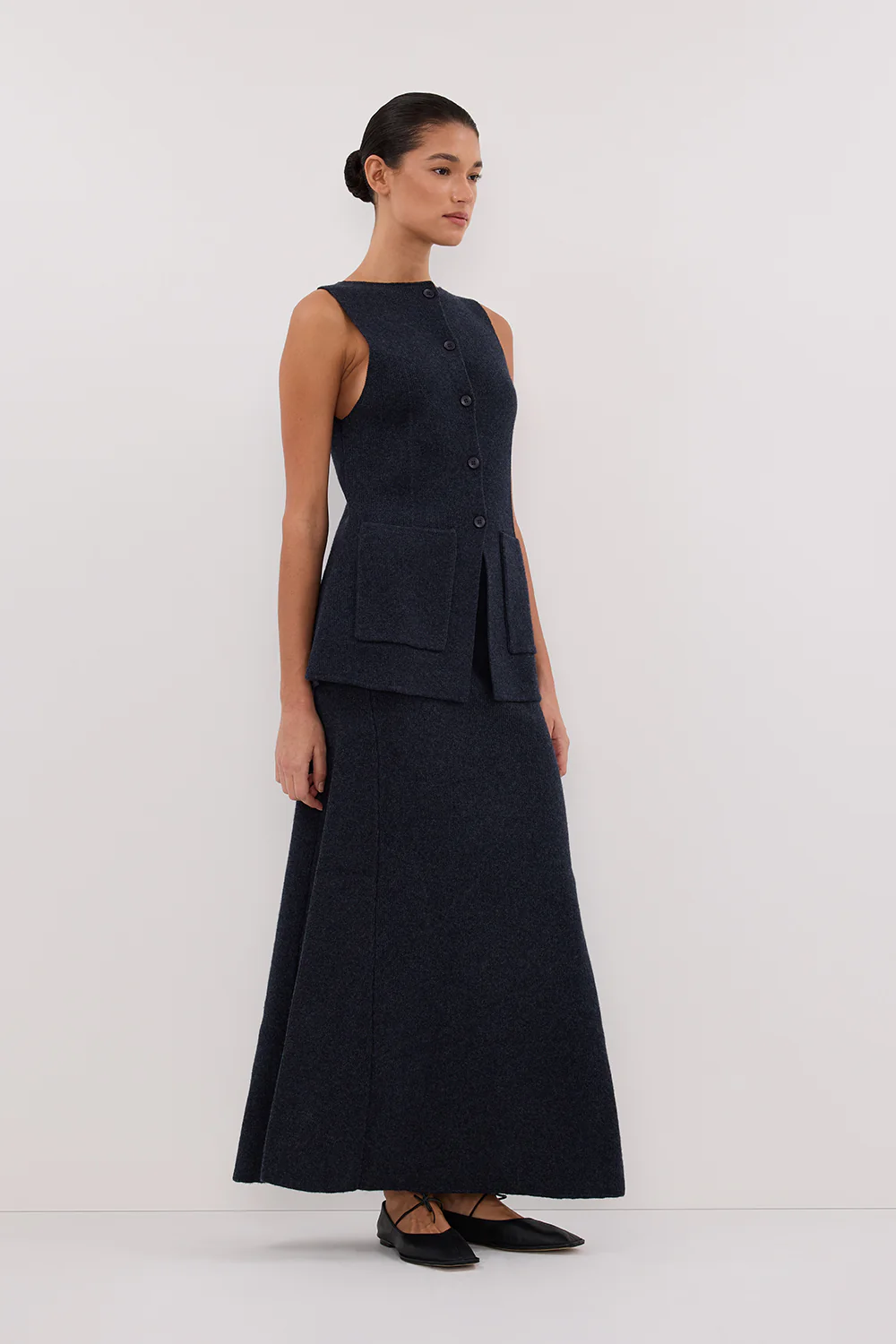 AVA INK LONGLINE KNIT MIDI SKIRT - Yukikoi