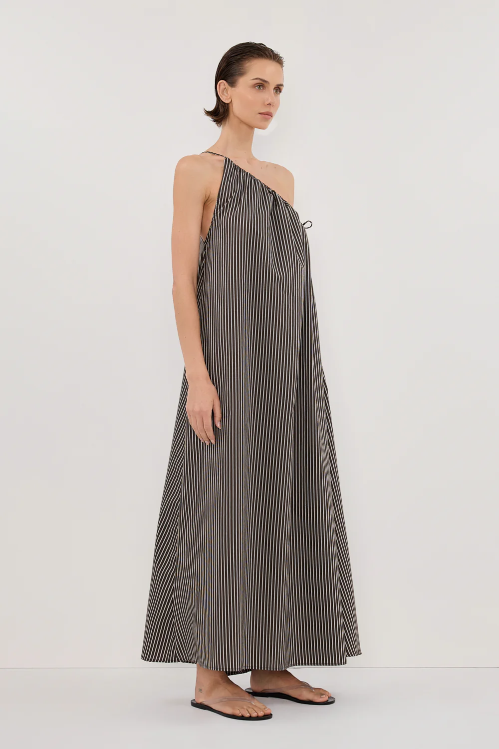 PALMA BITTER CHOC SILK BLEND MIDI DRESS - Yukikoi