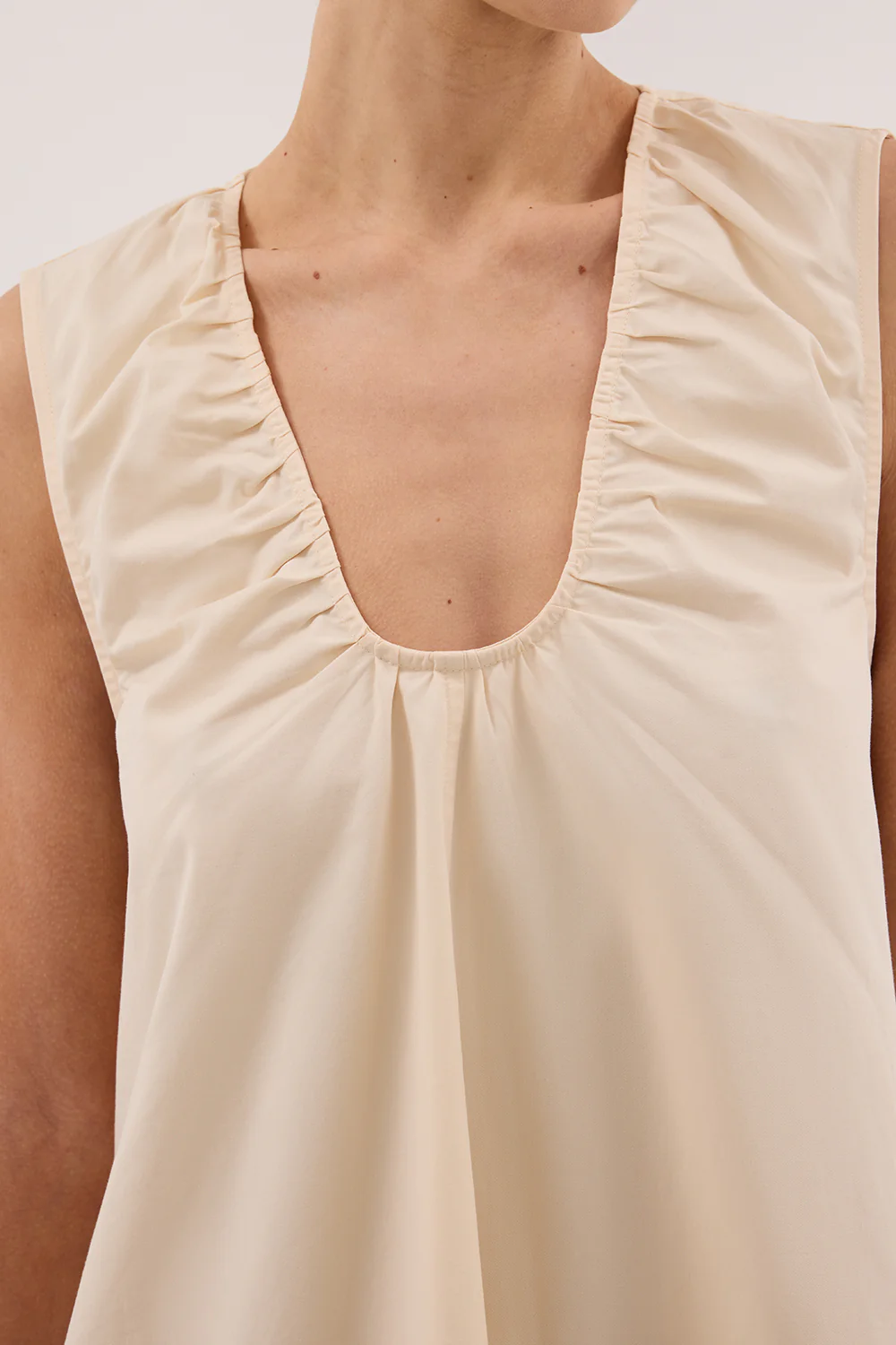 GABBY BUTTERMILK OVERSIZED COTTON MINI DRESS - Yukikoi