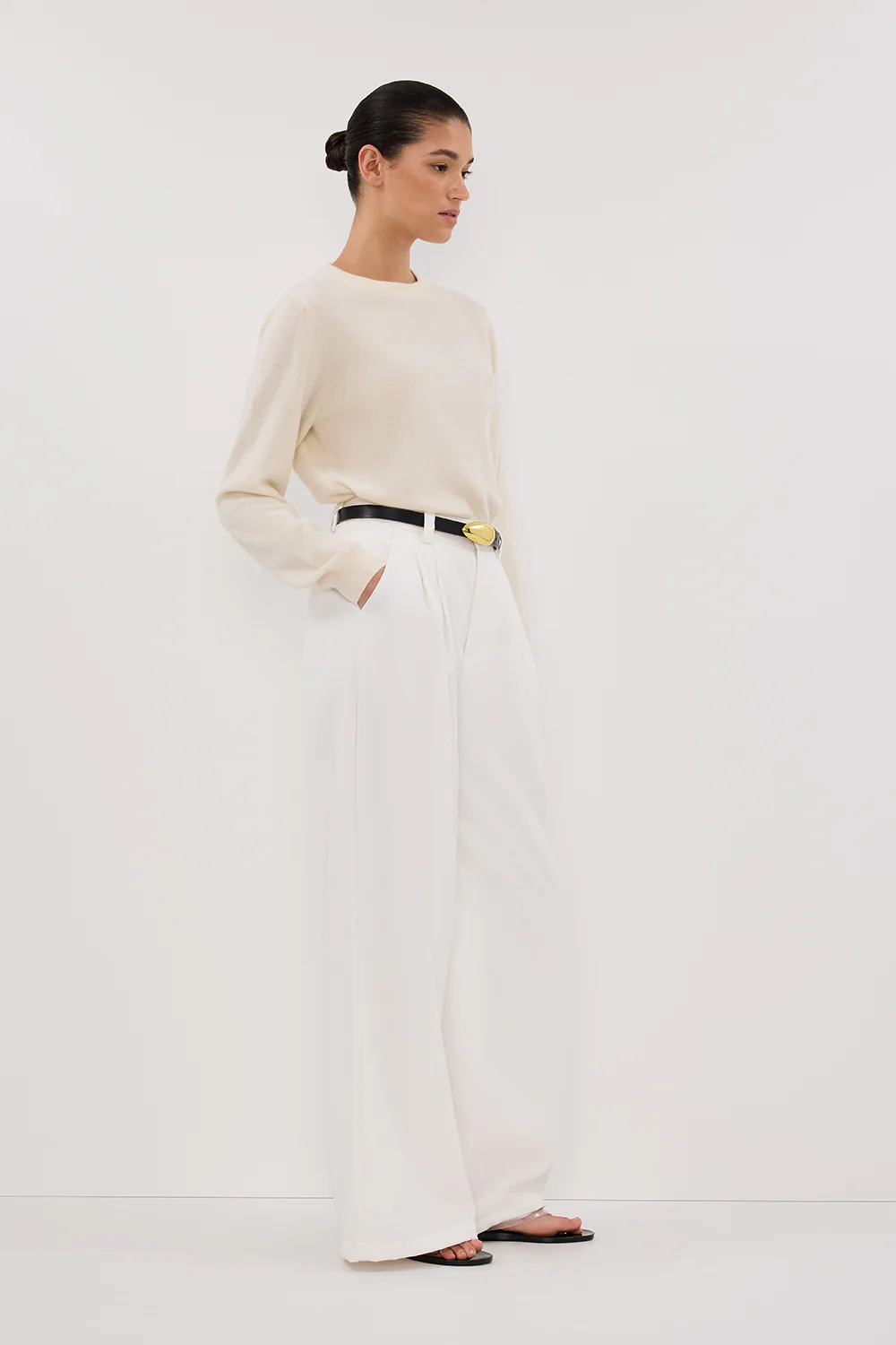 INDY CREAM CASHMERE KNIT JUMPER - Yukikoi