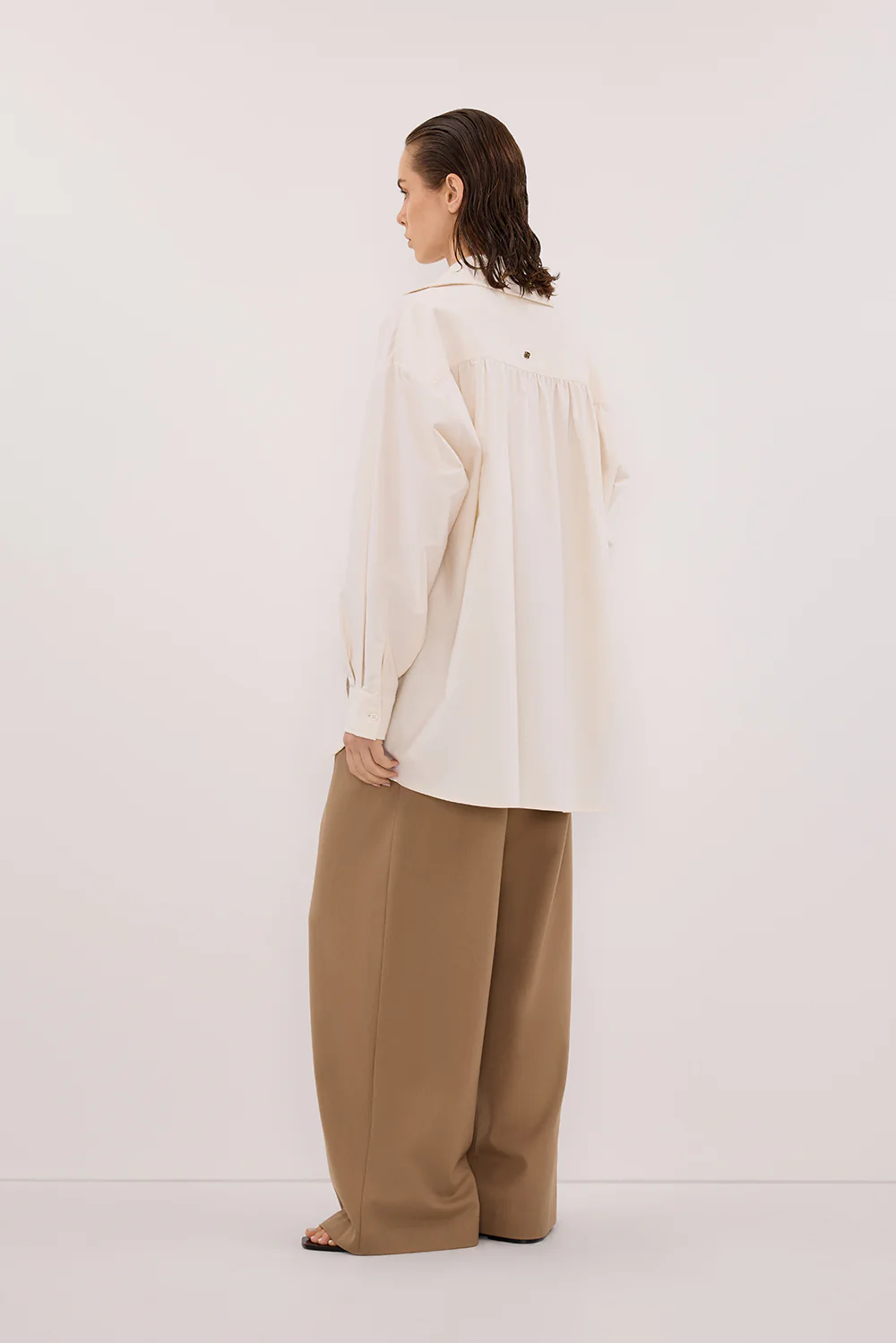 RHEA 2.0 CREAM OVERSIZED COTTON SHIRT - Yukikoi