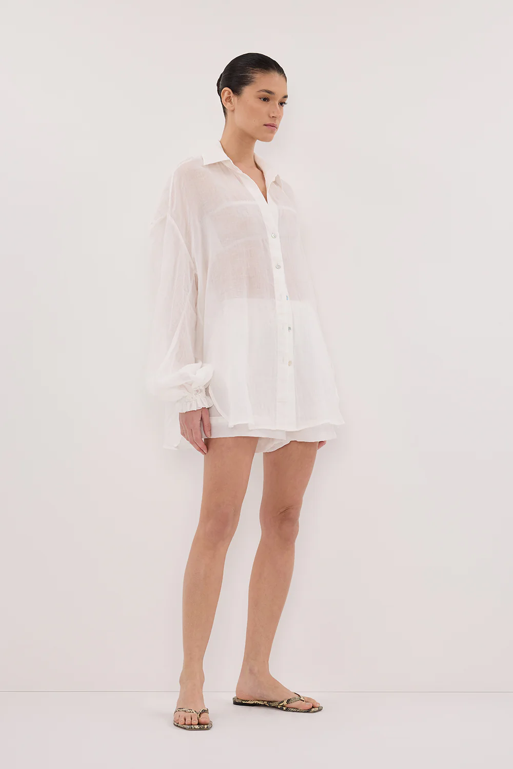 MILLER WHITE RAMIE LONG SLEEVE SHIRT - Yukikoi