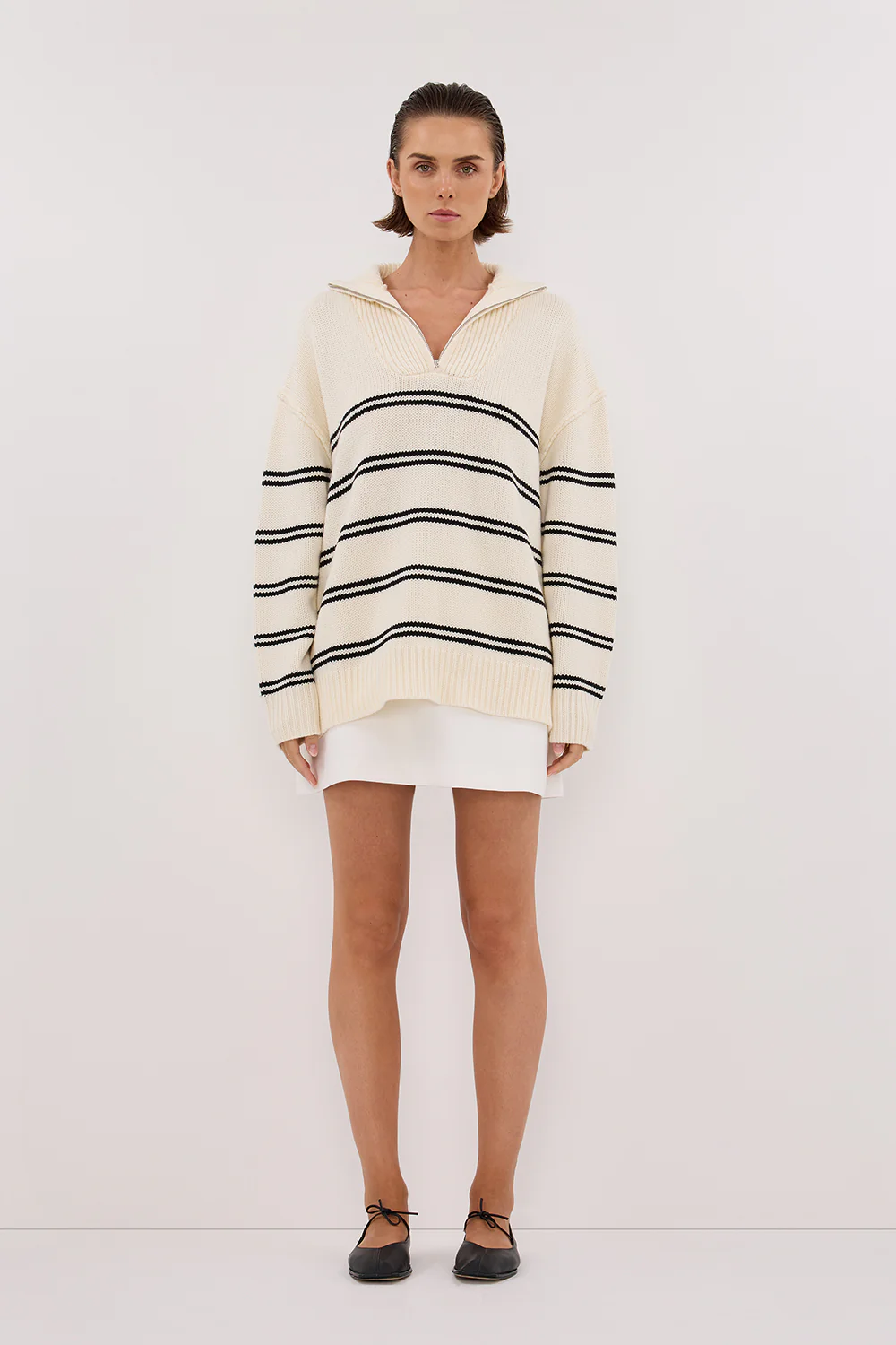 KATE CREAM STRIPE KNIT JUMPER - Yukikoi